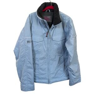 Betty Rides Women's Snowboarding Jacket L Light Blue Full Zip Vintage Y2K